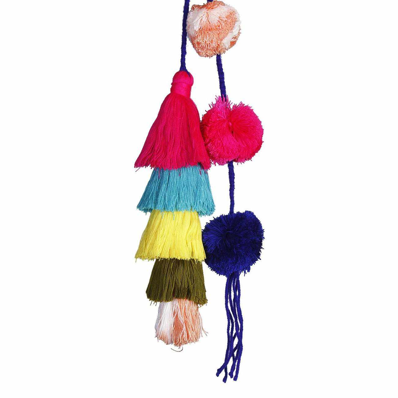 Bonita Boho Rainbow Tassel & Pom Pom Charm | Bag Accessory | Handmade in Thailand