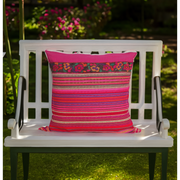 Woven Hmong Fabric Pink Cushion Cover - Thailand