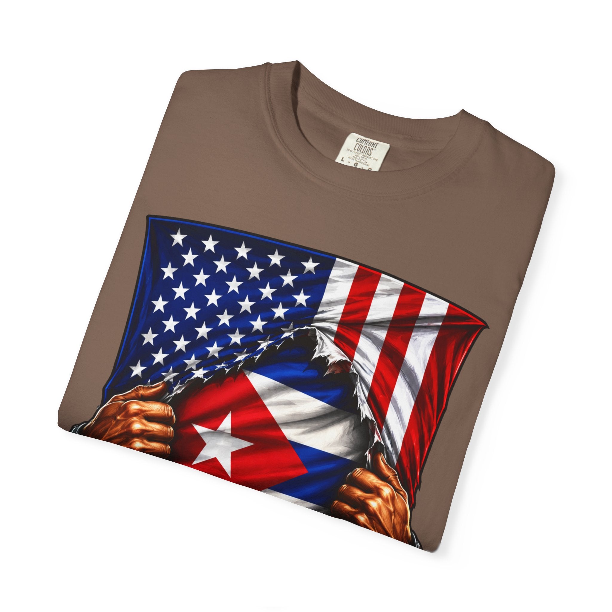 Cuba Flag + USA Flag Pride T-shirt | Cuban + American Pride 4th Of July | Funny Viral Latino Tees | Unisex - 4 Colors