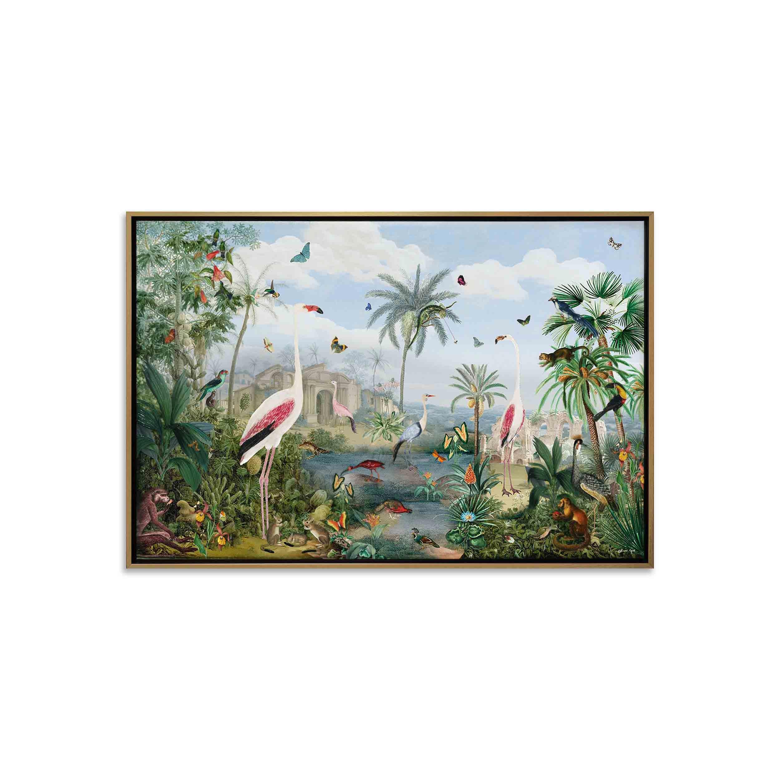 Paradise Chinois Animal Landscape - With Hand-Brushed Gel Coat
