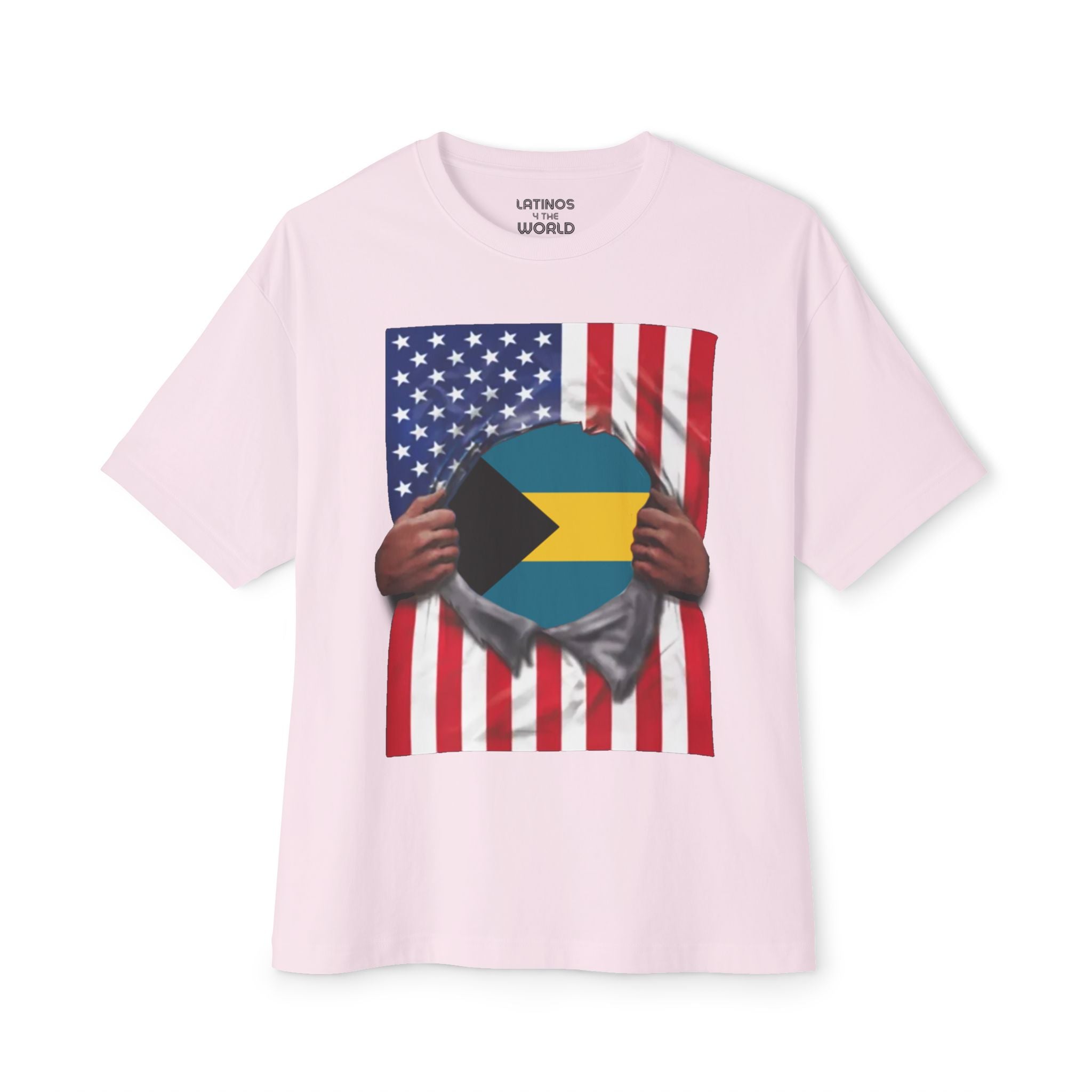 Bahamas + USA Flag T-shirt | Bahamian + American Flag Rip 4th Of July | Funny Latino Tees | 4 Colors