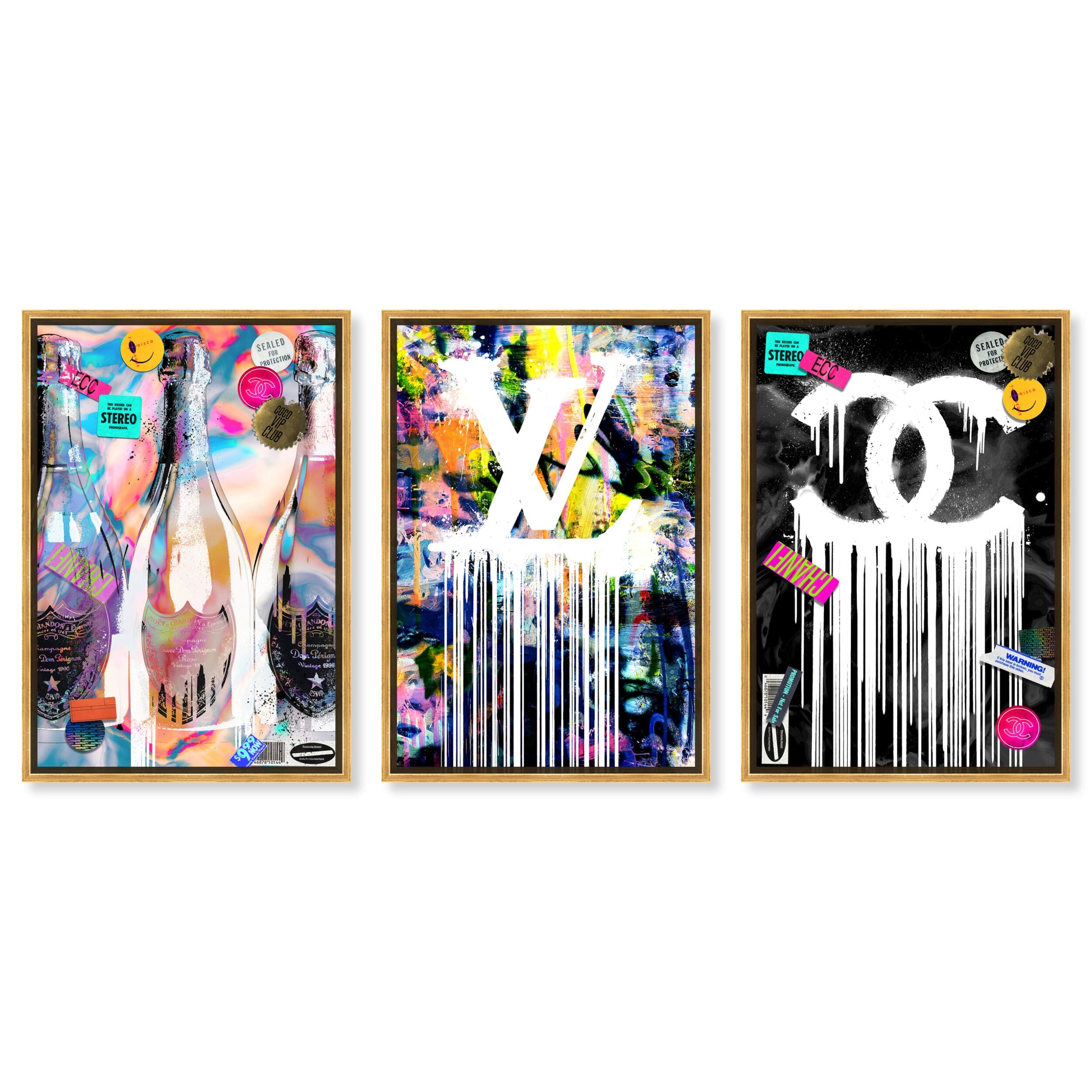Dripping Stencil Holo SET - Displayed in a Floating Frame
