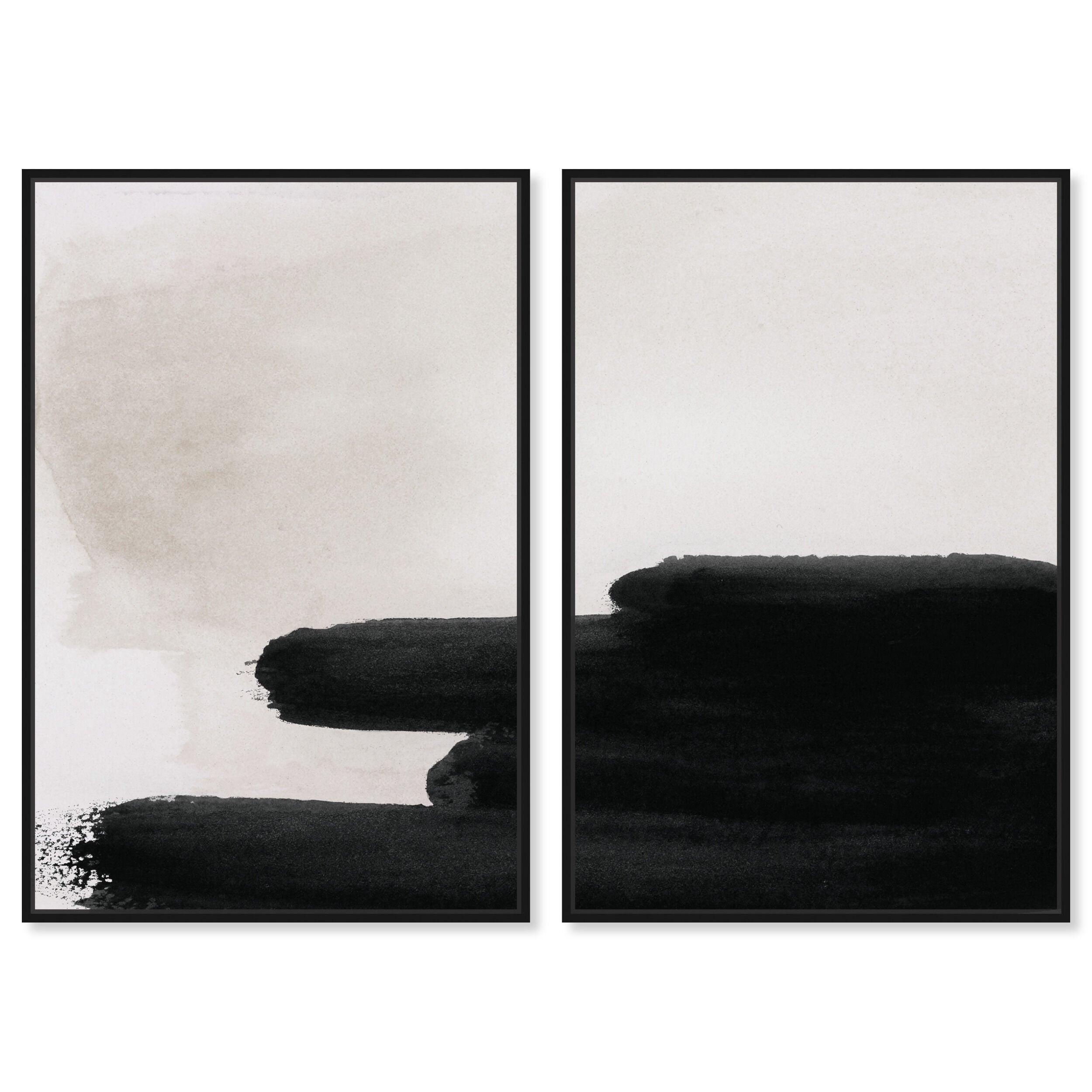 Degrade en Negro DIPTYCH - With hand-applied Heavy Gel Top Coat