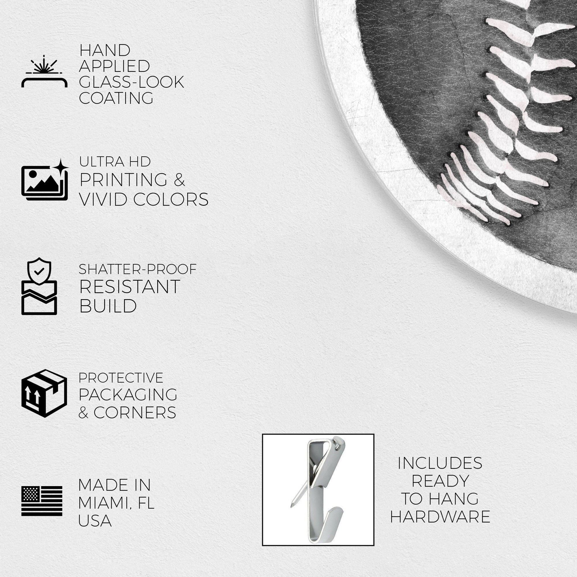 Fashion Baseball - Round Acrylic Art