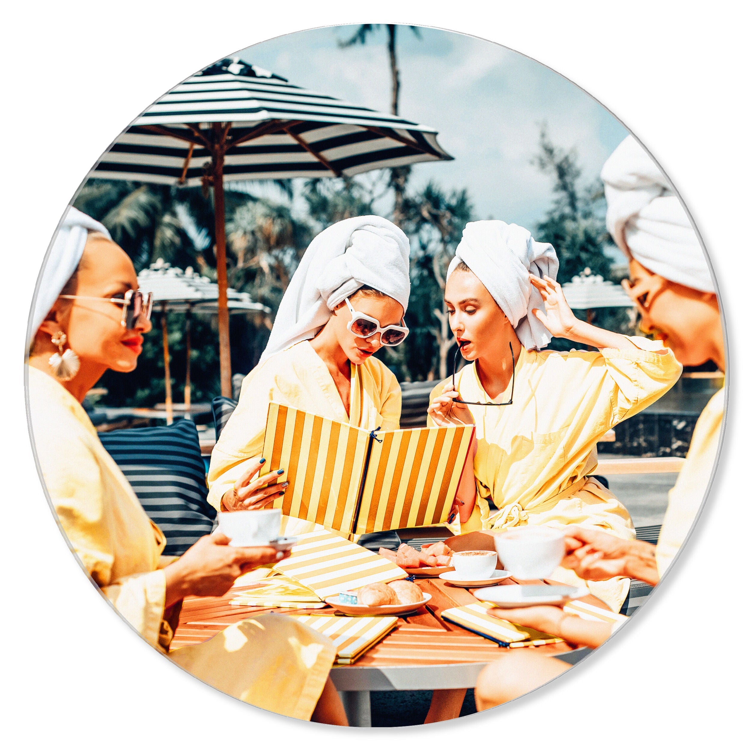 Ladies Brunch in Beverly Hills - Round Acrylic Art