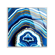Adore Cyan Geode - Framed Acrylic Art
