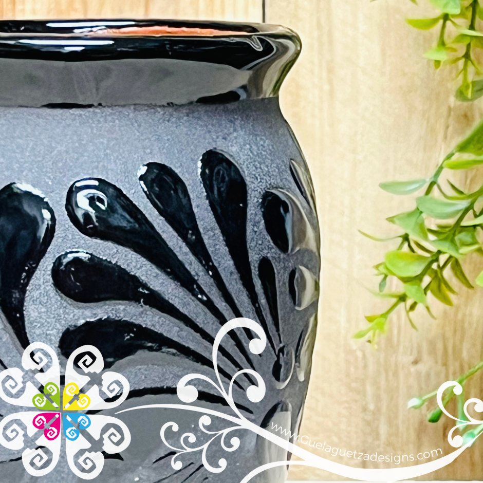 Set of Black Espiga Plumeado Cantarito Cup - Set Clay Cantarito