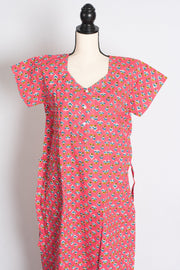 Printed Pink Pure Cotton Nightwear in Regular Size