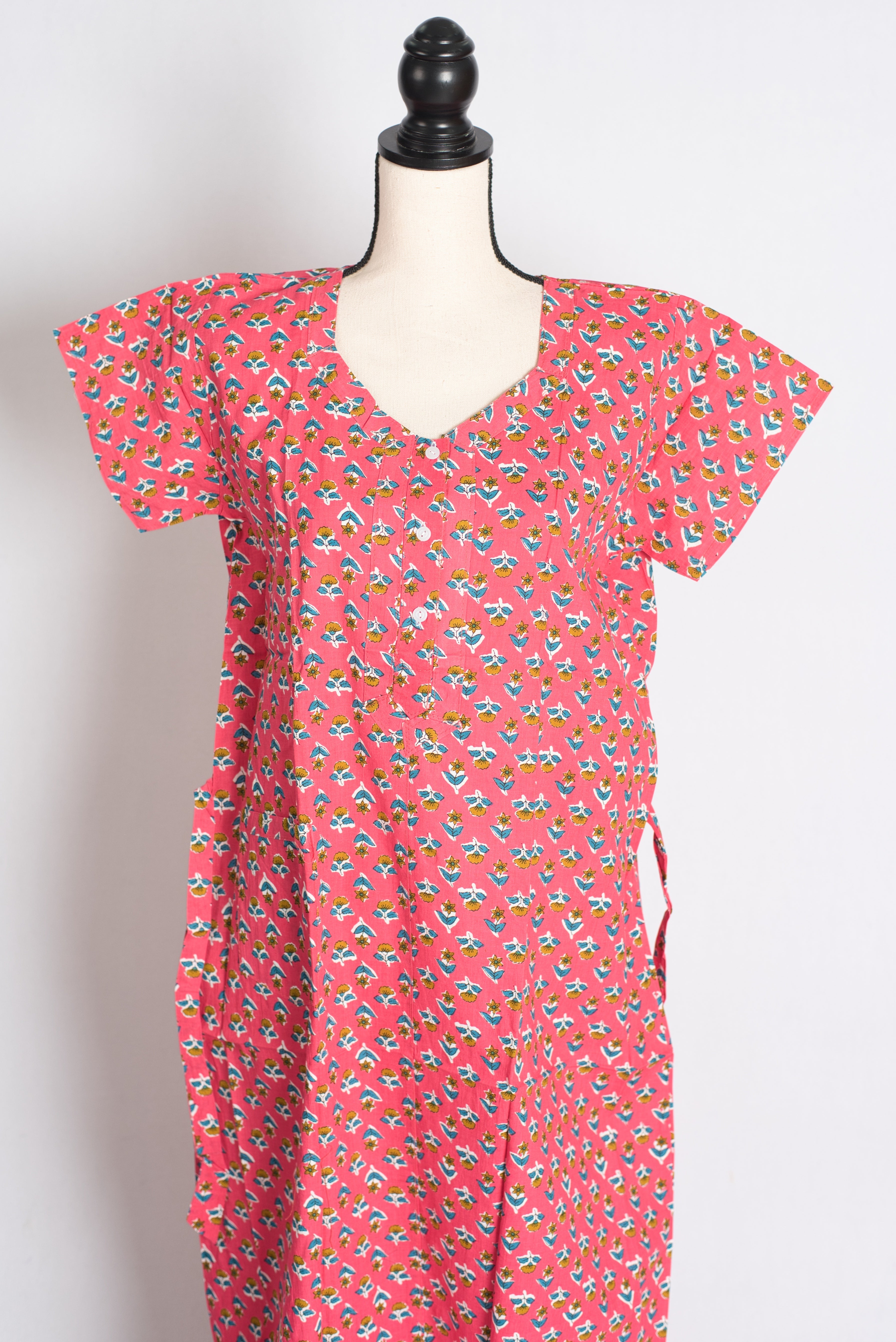 Printed Pink Pure Cotton Nightwear in Regular Size