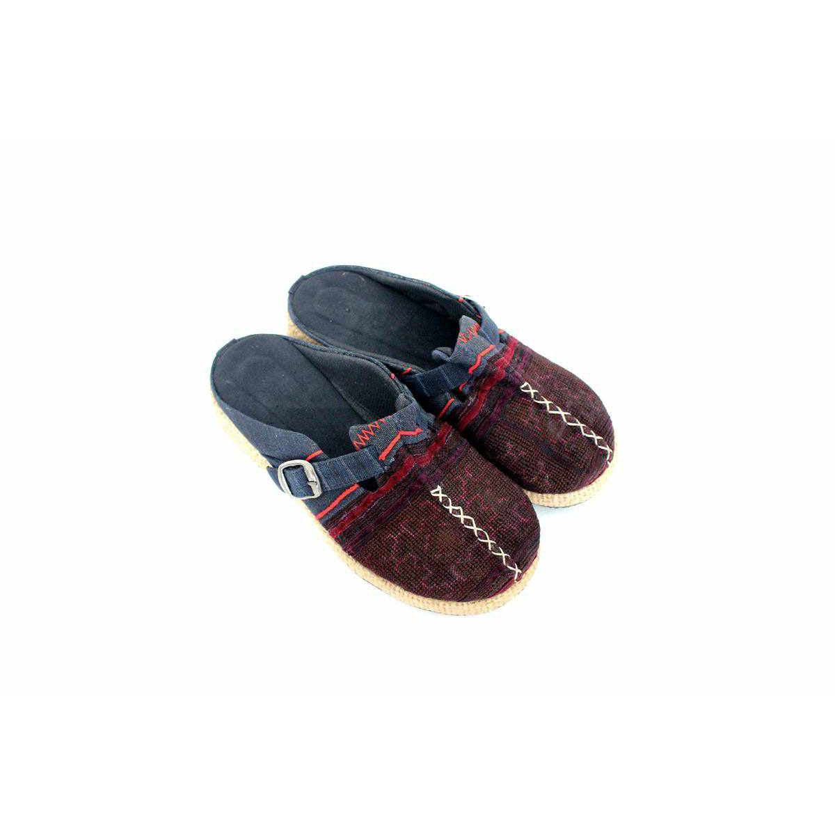 Vintage Hmong Textile Boho Upcycled Slip On Shoes - Thailand