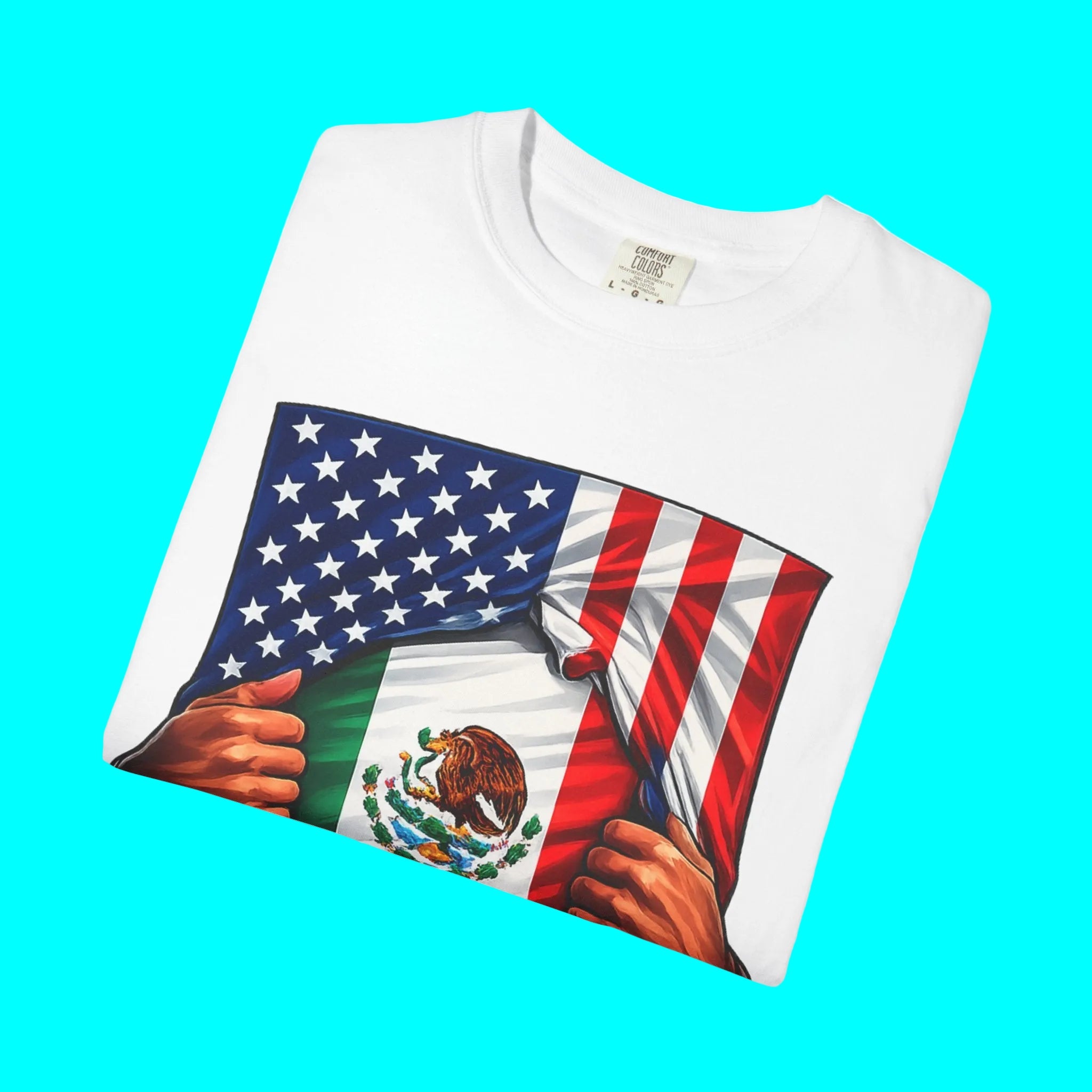 Mexico Flag + USA Flag Pride T-shirt | Mexican + American Flag Rip 4th Of July | Funny Viral Latino Tees | Unisex - 4 Colors