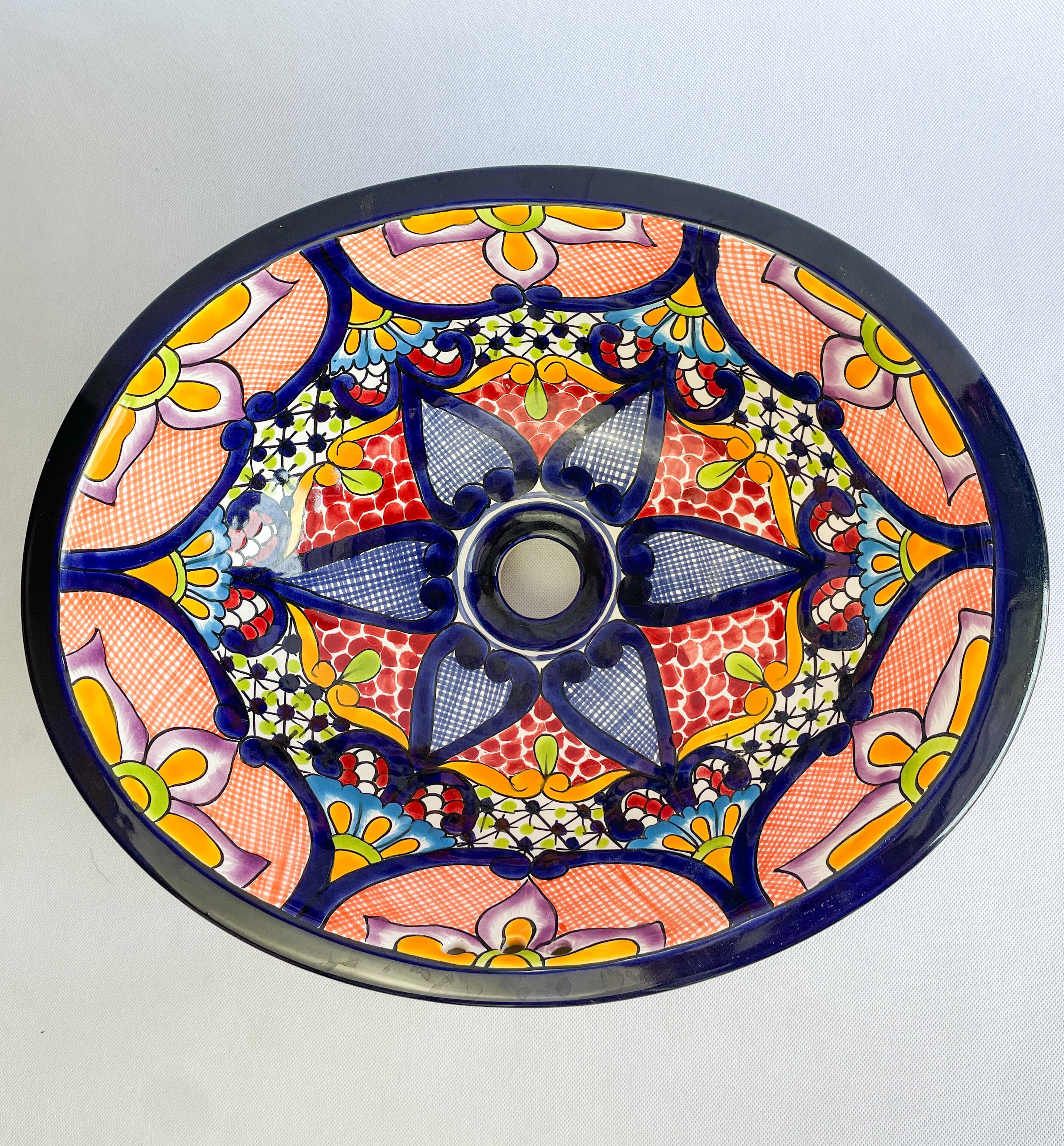 Mexican Talavera Sink w Stand  Colorful - Lavabo Talavera Baño