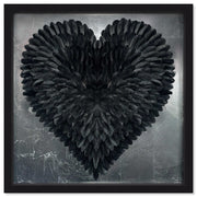 Glittering Noir Feather Heart