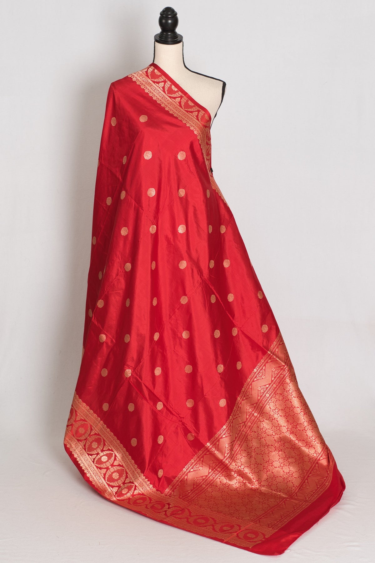 Radha : Red and Gold Handwoven Pure Silk Bridal Banarasi Saree | Silk Mark