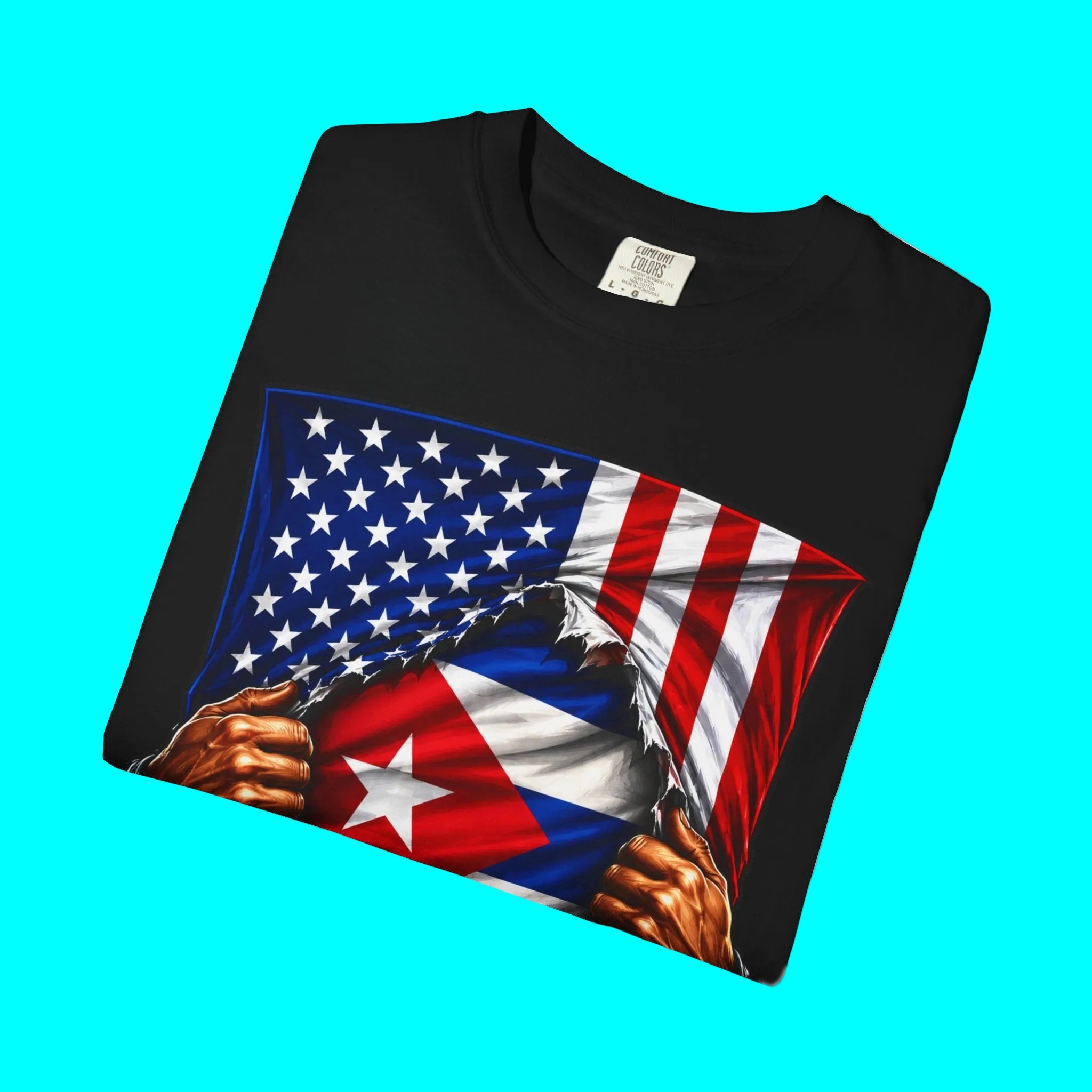 Cuba Flag + USA Flag Pride T-shirt | Cuban + American Pride 4th Of July | Funny Viral Latino Tees | Unisex - 4 Colors