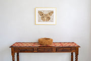 Raffia Shibori Table Runner - Turtle Pattern - Egyptian Red