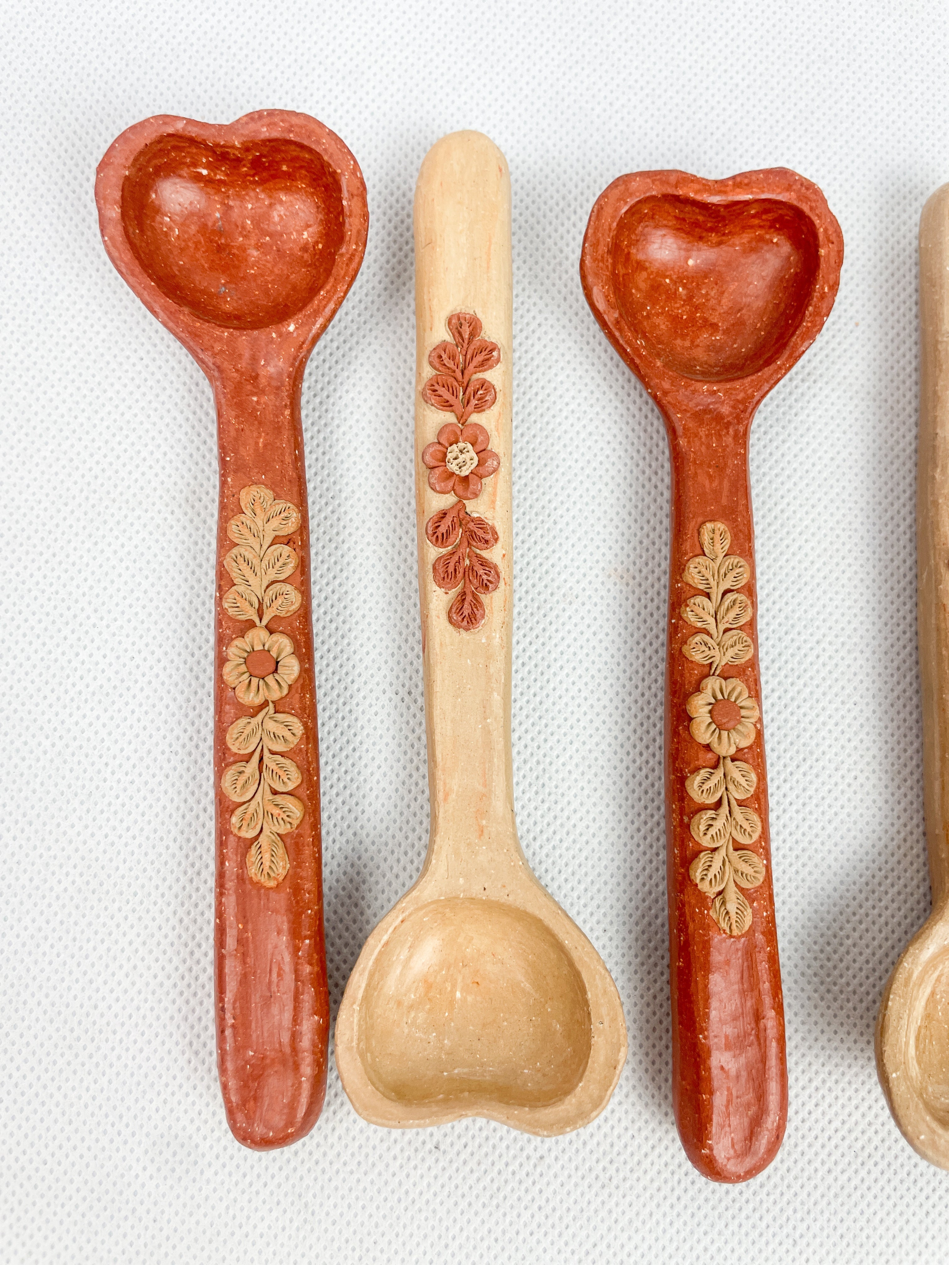 Oaxaca Red Clay Heart Spoon - Cuchara Barro Corazon