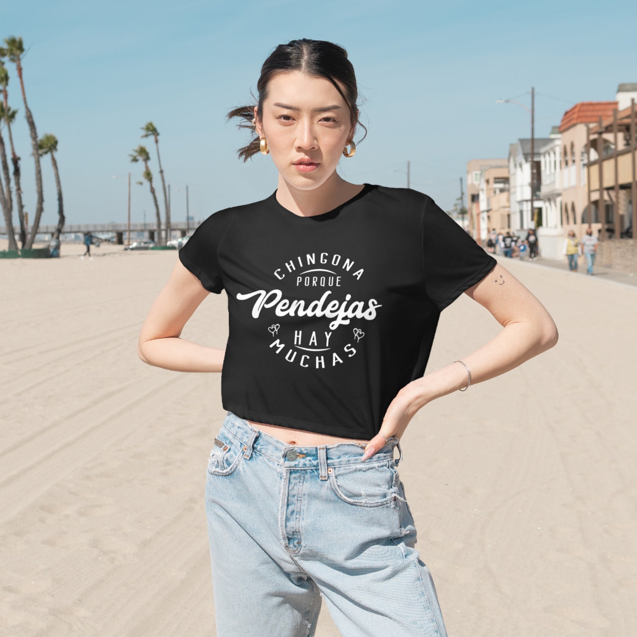Chingona Porque Pendejas Hay Muchas | Women's Flowy Crop-Top | 3 Colors