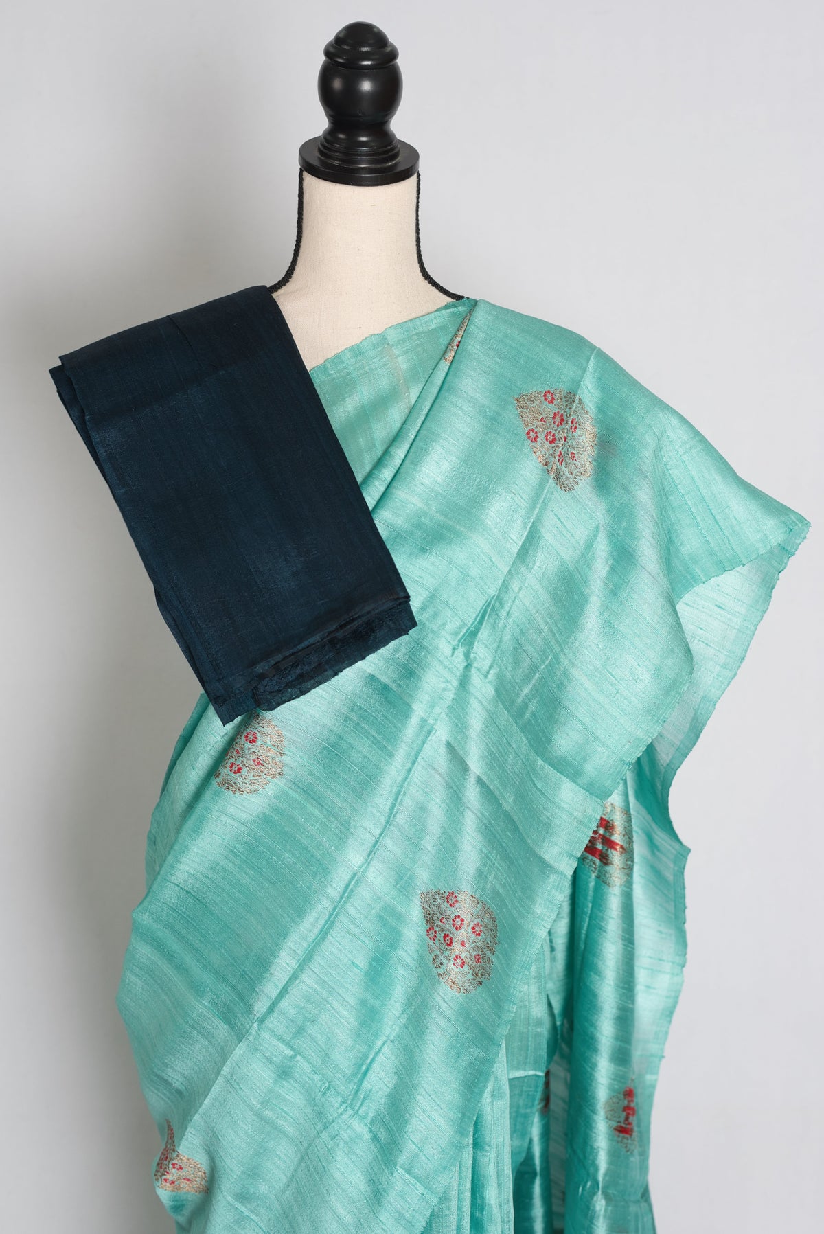 Disha : Mint Green Raw Silk Banarasi Saree | Silk Mark Certified