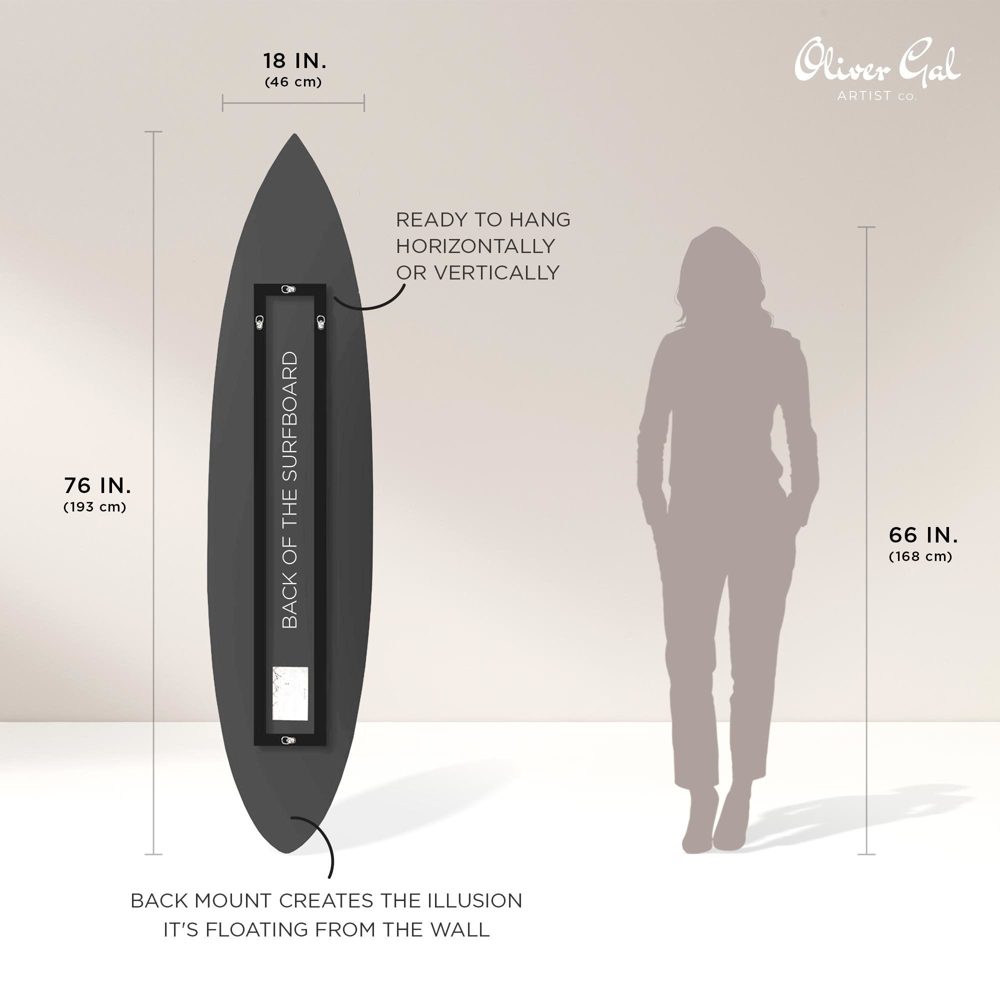 Blooming Dusty blue Acrylic Surfboard