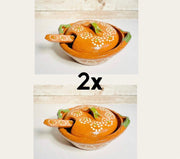 2 Mexican Casseroles 2 Cazuelas de Barro con Tapa