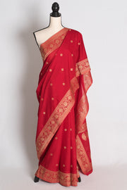 Rikta: Red and Gold Lightweight Semi Georgette Banarasi Saree