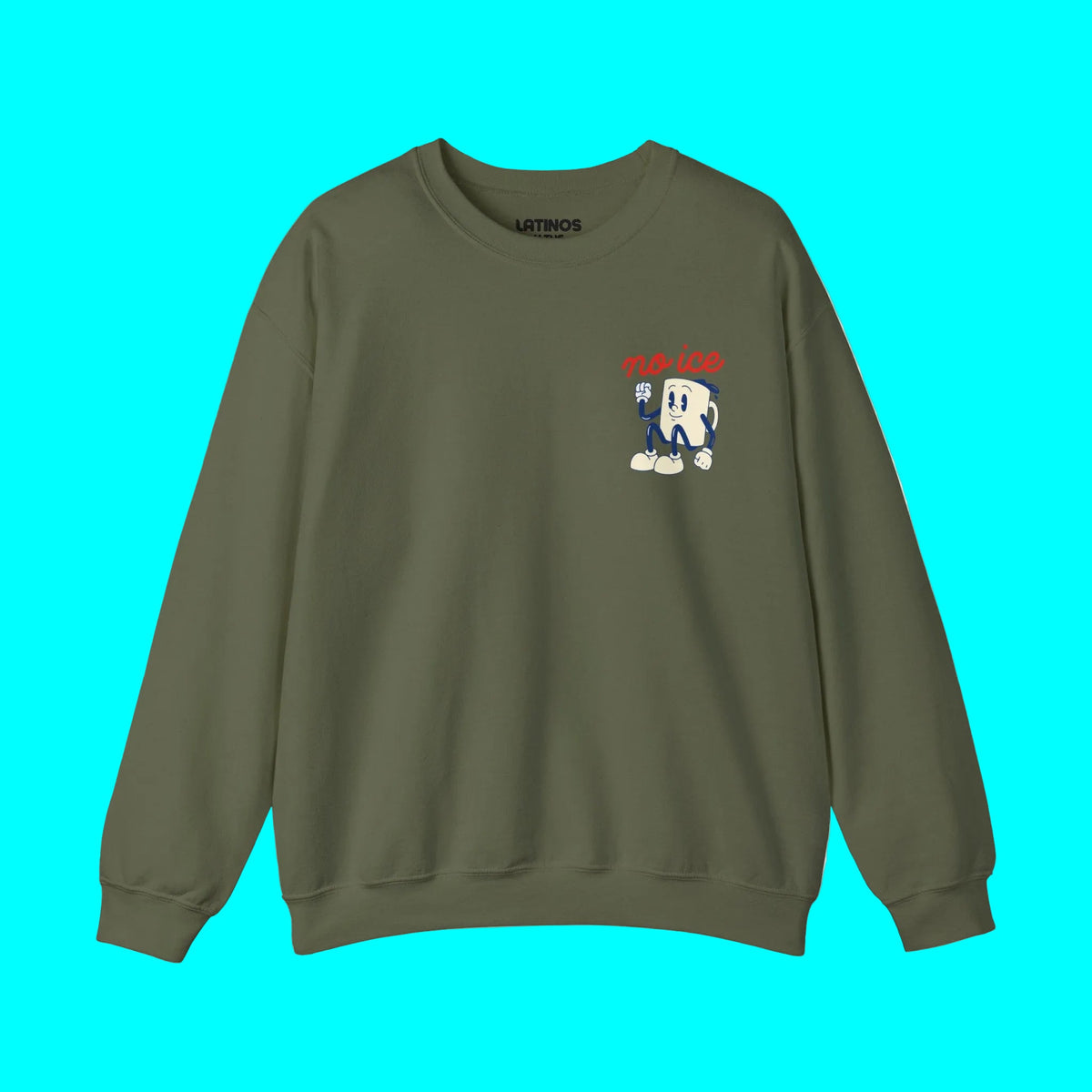 We Want No Ice In Our Community Retro Comfy Crewneck Sweatshirt | Chinga La Migra Immigration Abolish Ice Justice Fleece-Lined | 3 Colors