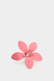 Large leather San Joaquín flower brooch for women
