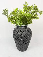 Oaxaca Black Clay Tall Vase - Barro Negro Jarron