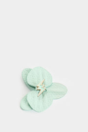 Small leather orchid brooch for women