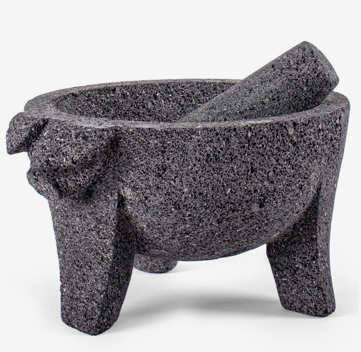 Molcajete Puerco Original 100% Lava Volcanic Stone Mortar and Pestle