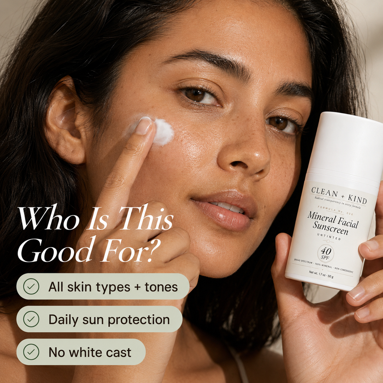 Untinted Daily Moisturizing Sunscreen – SPF 40
