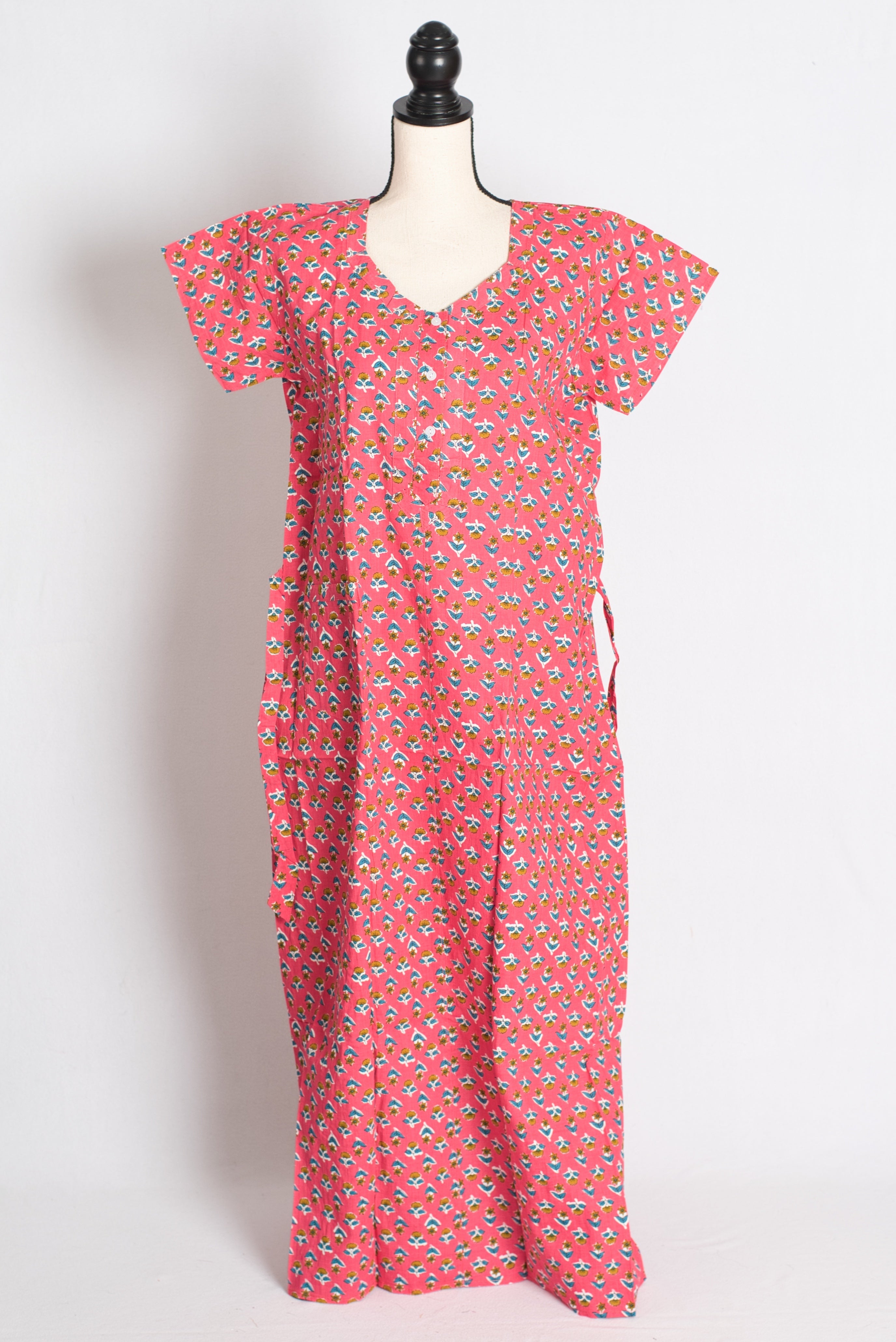 Printed Pink Pure Cotton Nightwear in Regular Size