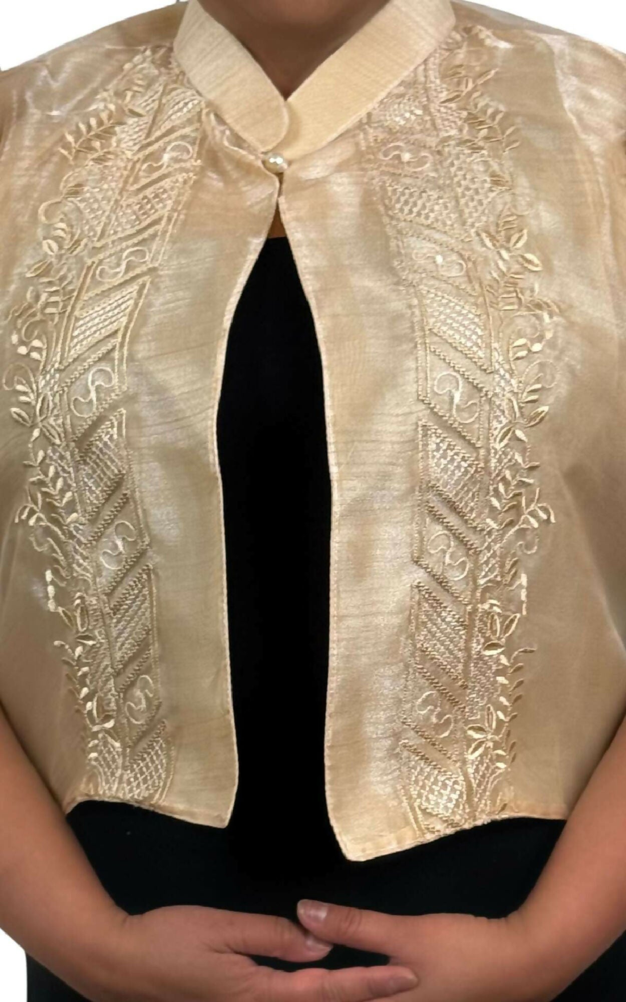 Filipiniana Bolero Jacket - Beige