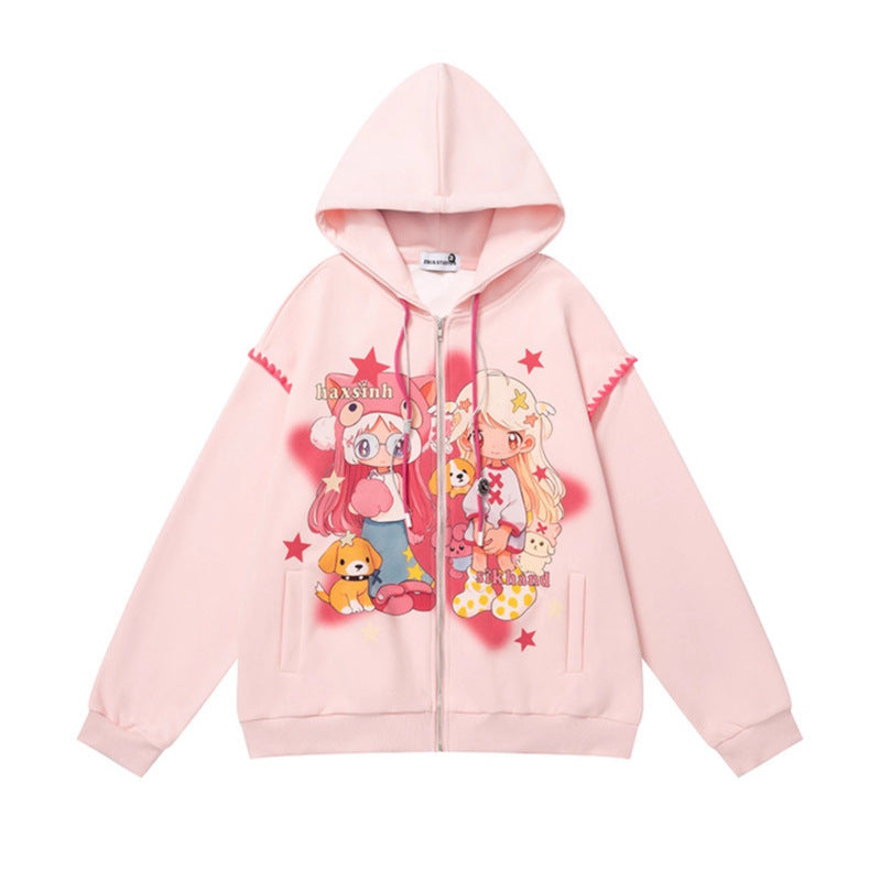Anime Design Hoodie - Harajuku Streetwear