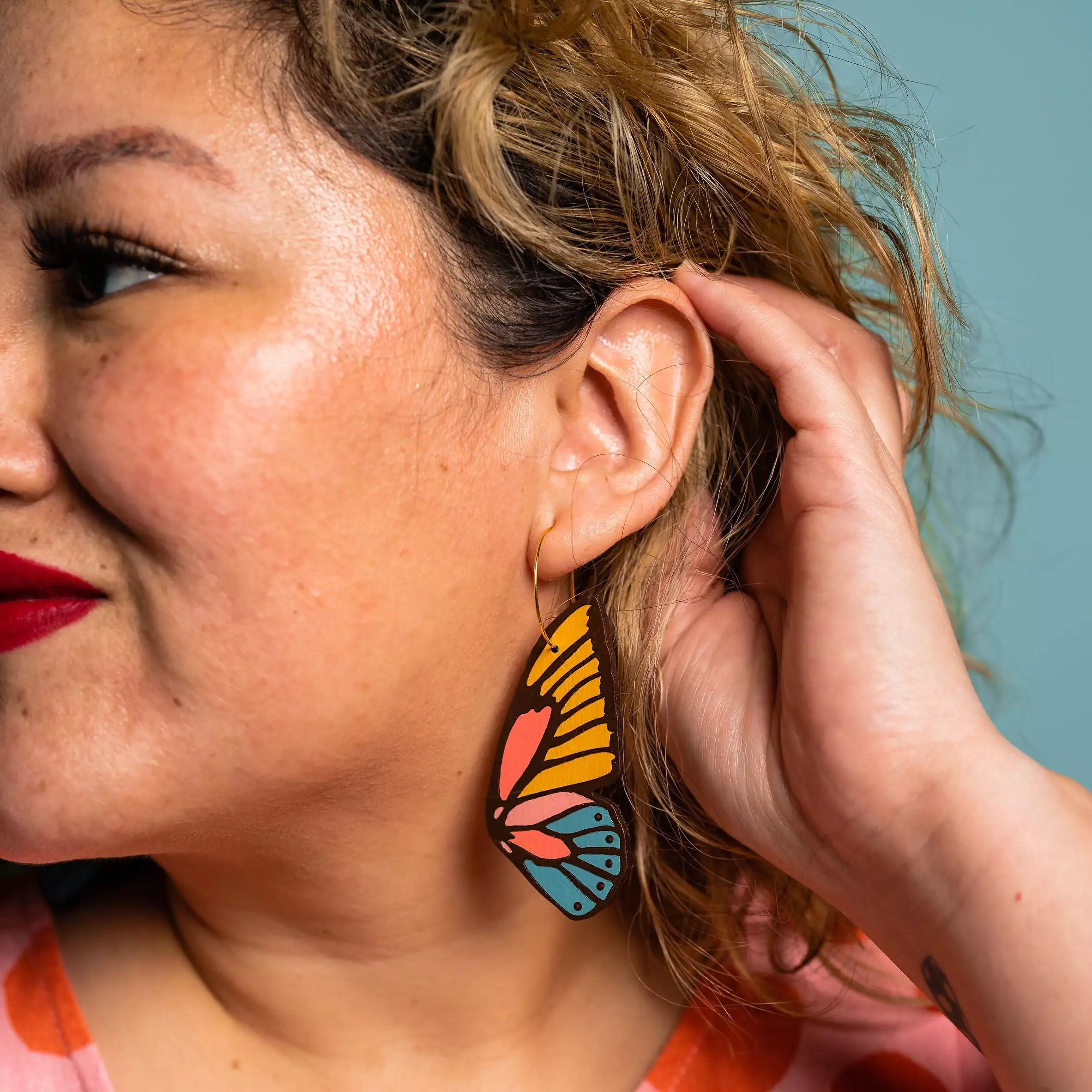 70s Butterfly Hoops