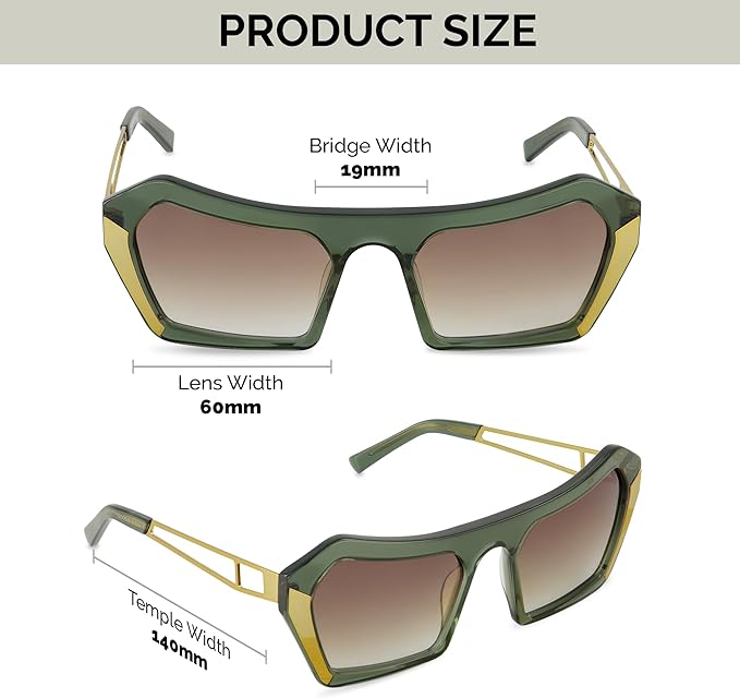 Oversized Sunglasses - Olive Green