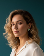 Turquoise Pearl Glory Cross Stud Earrings
