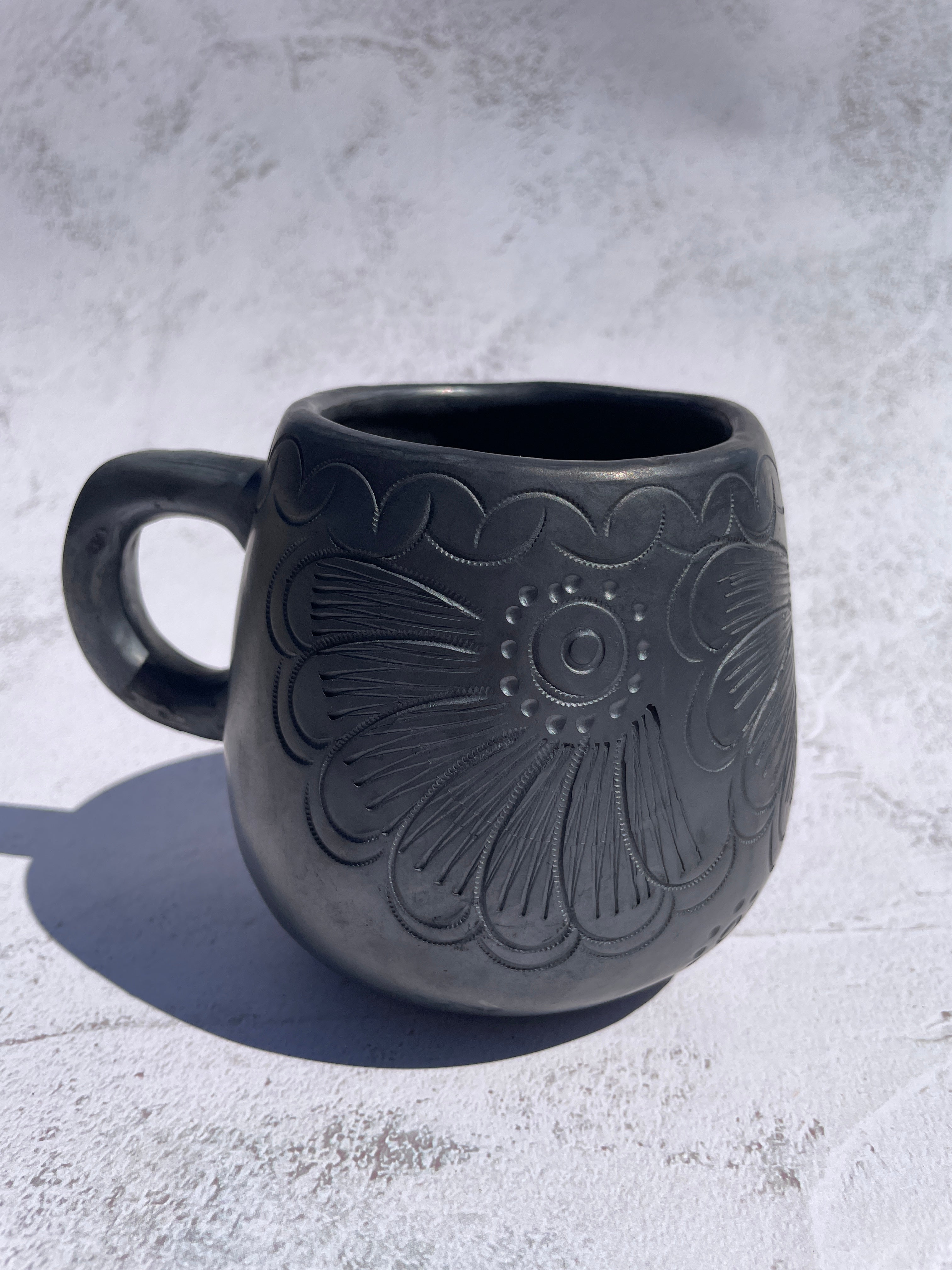 Oaxaca Black Clay Mugs - Taza Barro Negro