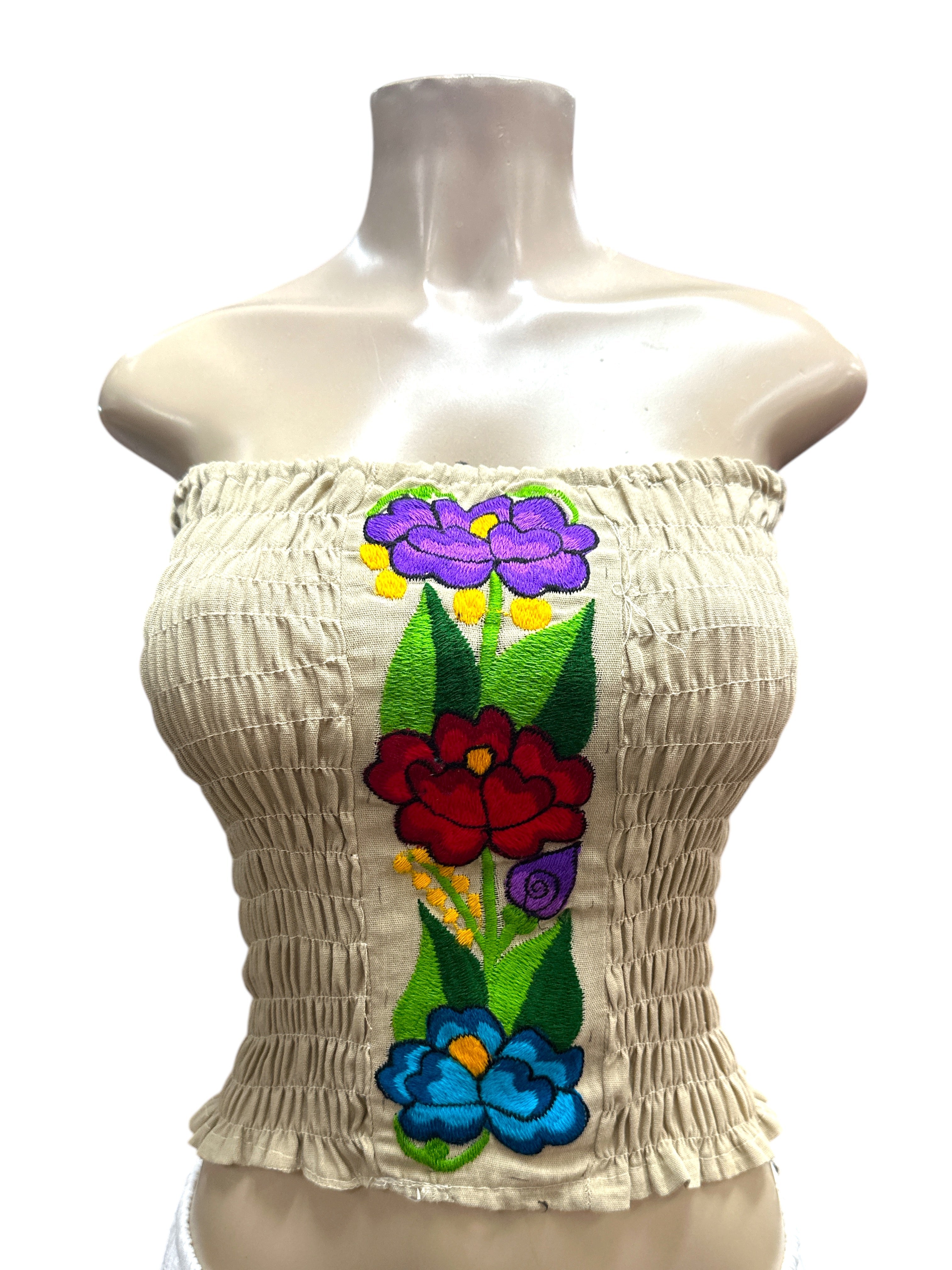 Floral Strapless Crop Top