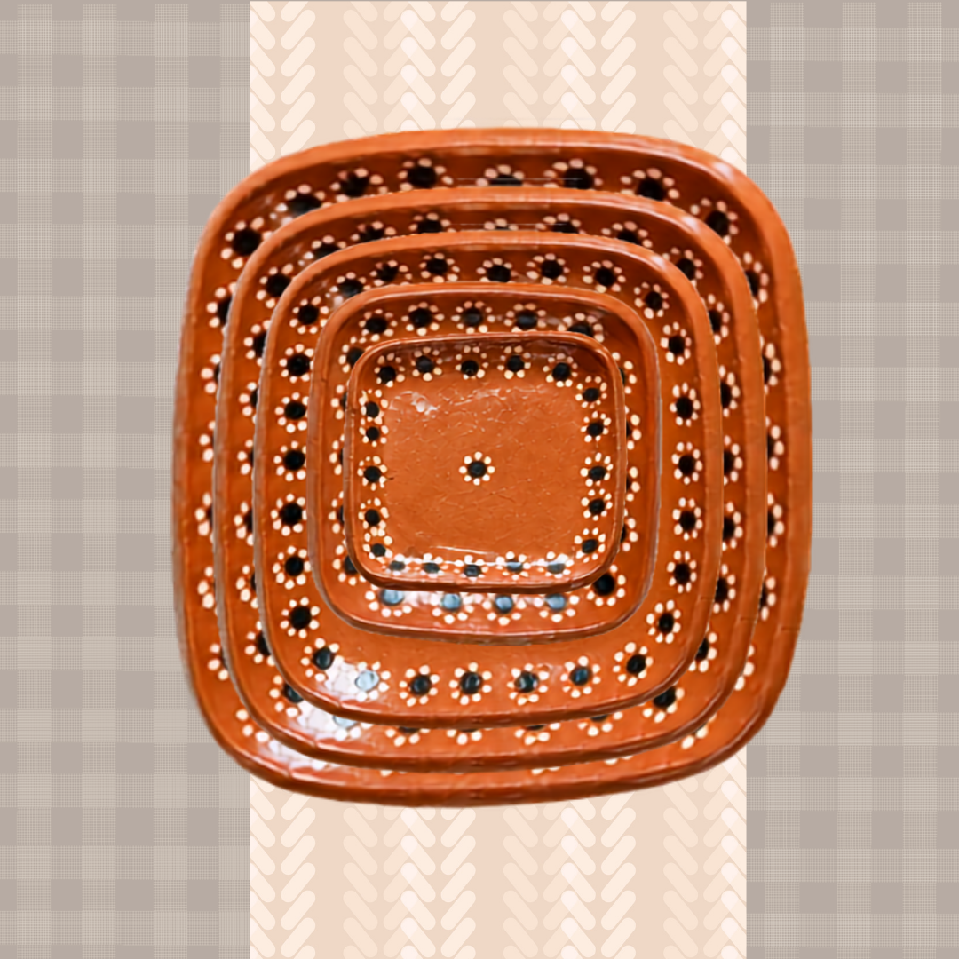 Squared Traditional Pottery Plates