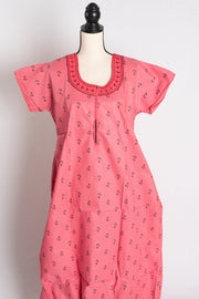 Pink Printed Pure Cotton Nightwear in Regular Size
