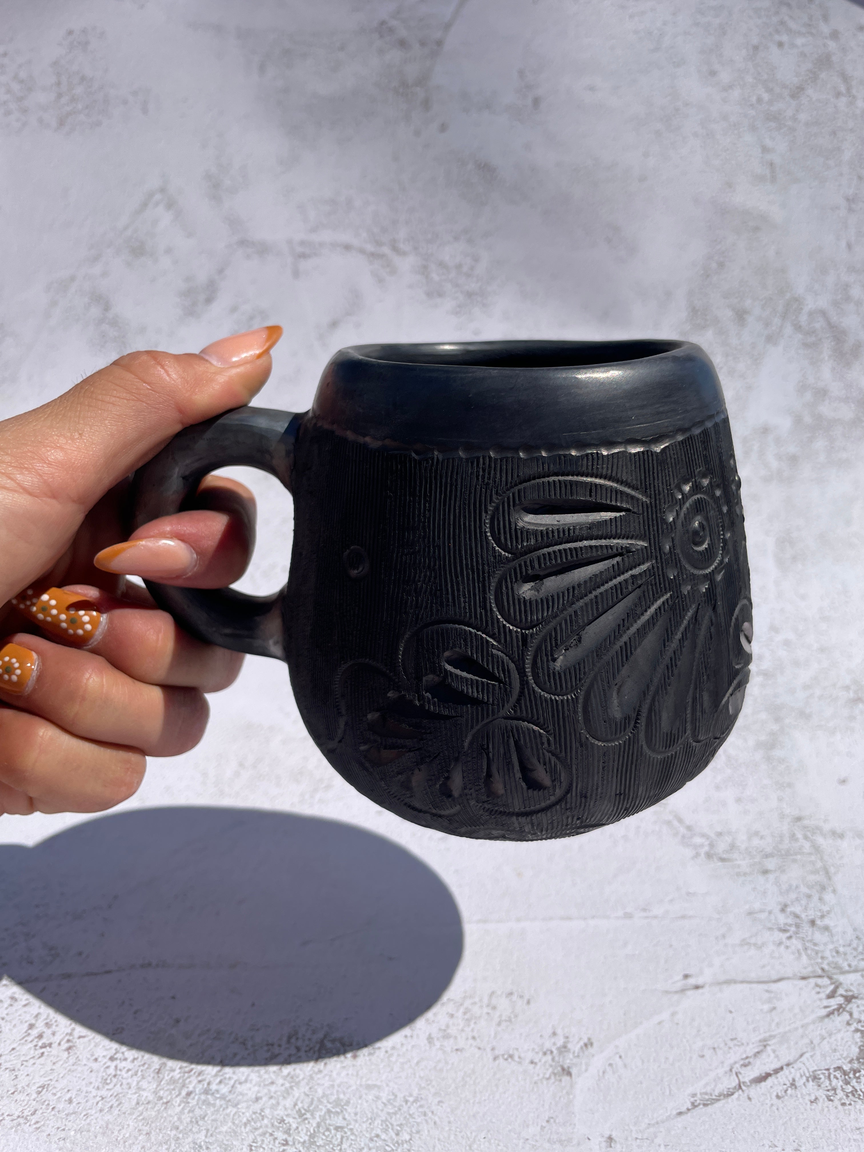 Oaxaca Black Clay Mugs - Taza Barro Negro