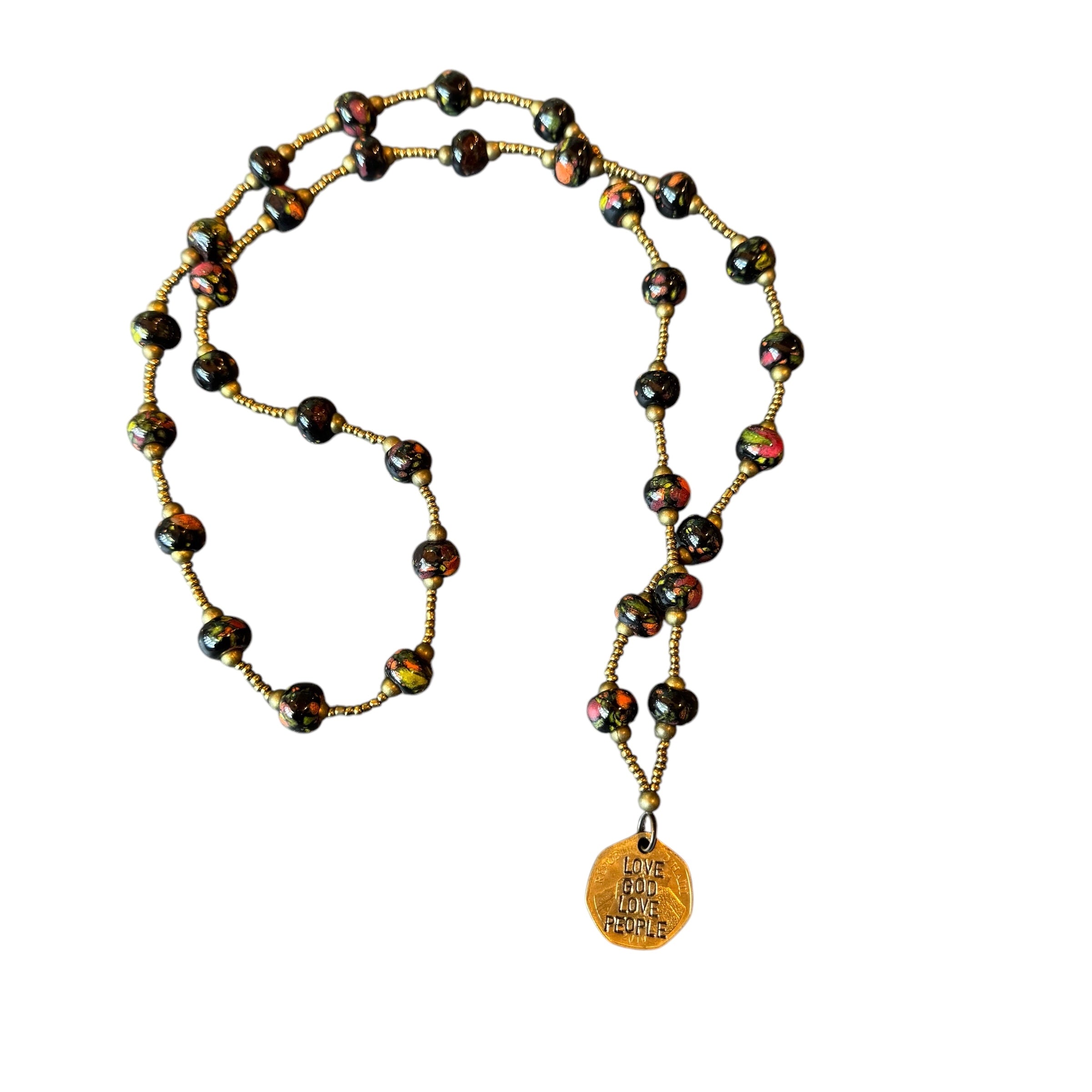 Love God Love People Coin Necklace