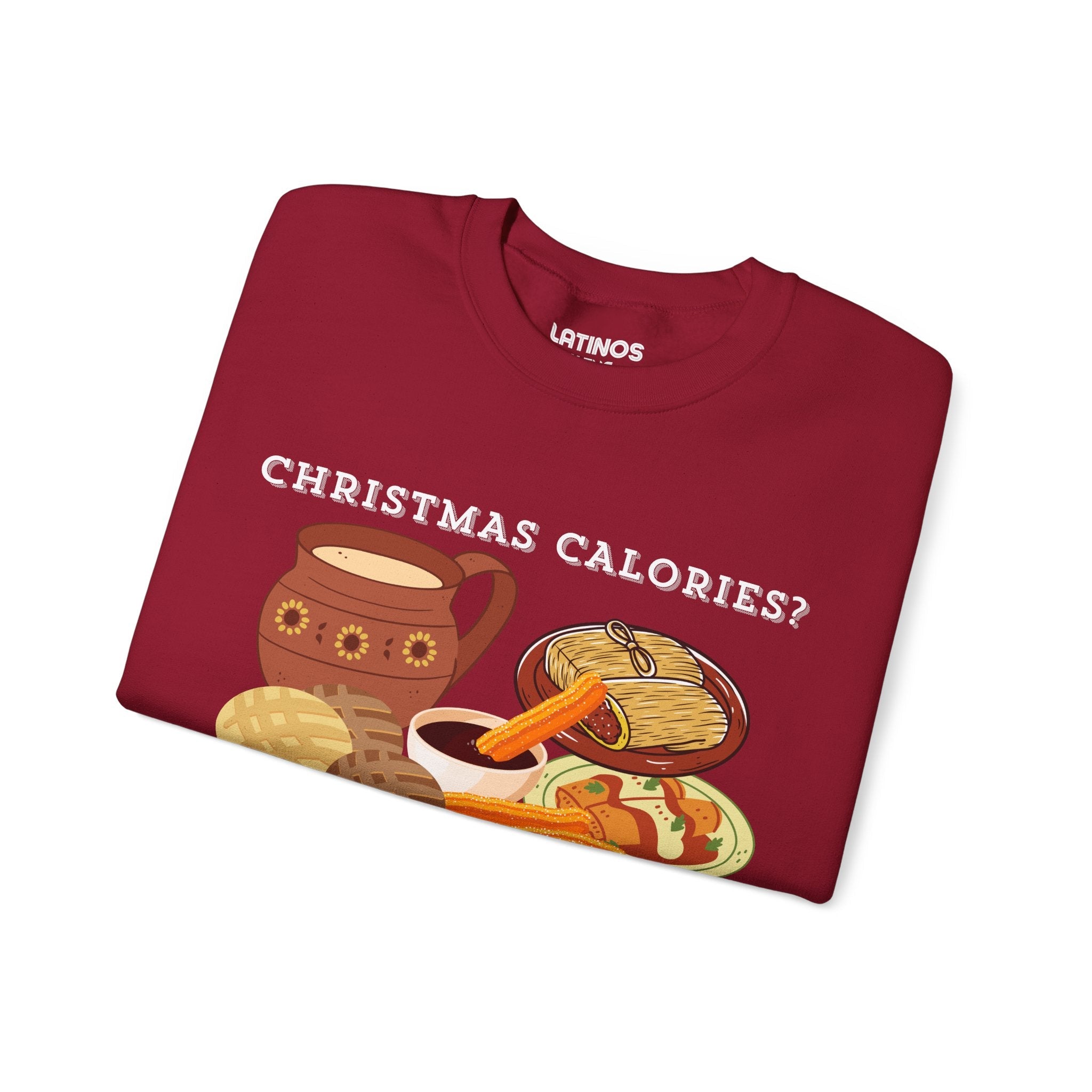 Christmas Calories No Cuentan Comfy Crewneck Sweater | Latino Holiday | 3 Colors