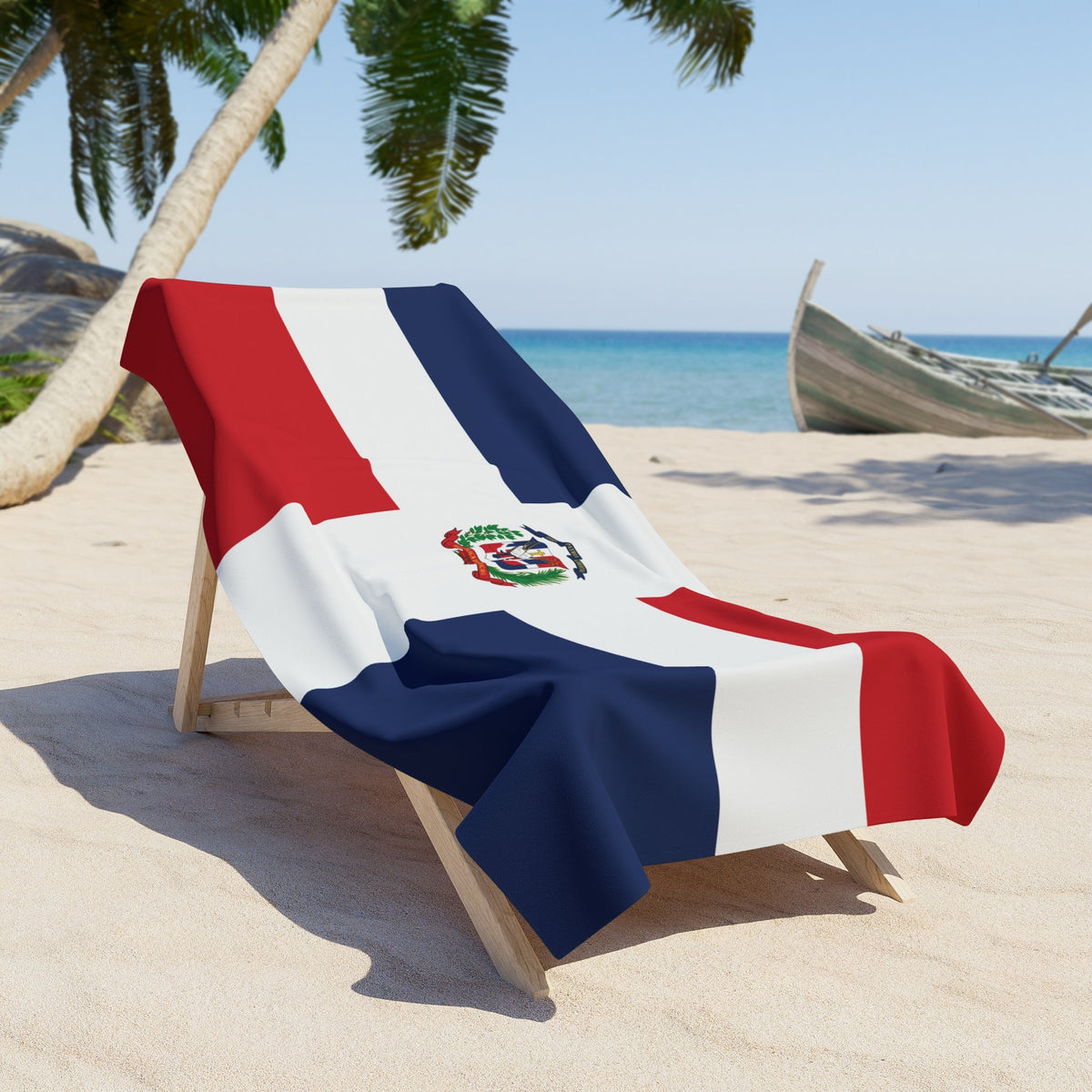 Dominican Republic Flag Beach Towel