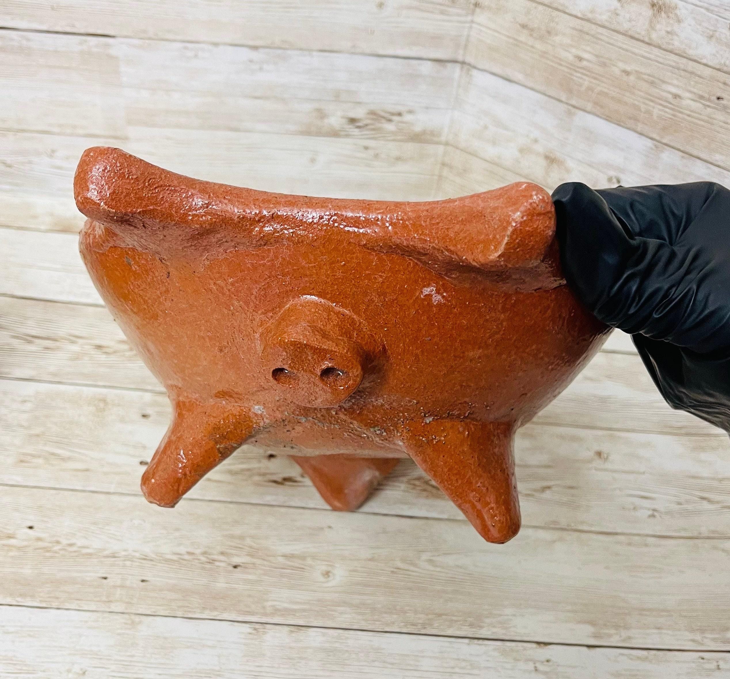 2x Authentic Mexican Pig Molcajetes 2  Molcajete Mexicanos de Barro en Forna de Marranito