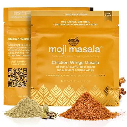 Indian Chicken Spice Set – Chicken Curry, Tandoori Chicken & Masala Wings | 3 Classic Dishes, Pre-Measured | moji masala®