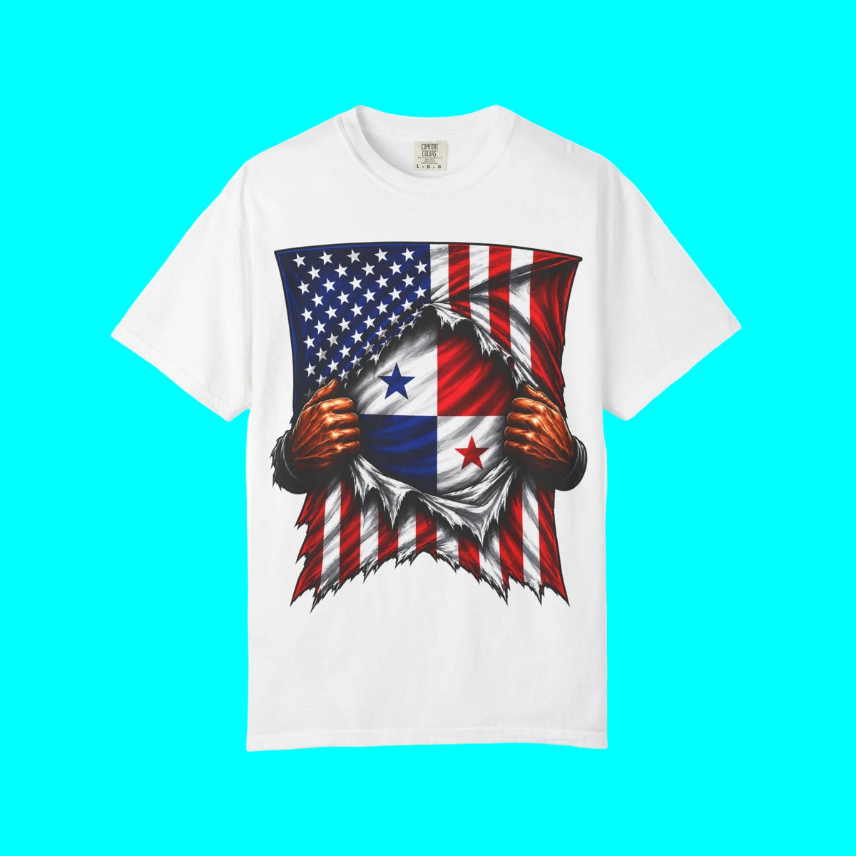Panama Flag + USA Flag Pride T-shirt | Panamanian + American Flag Rip 4th Of July | Funny Viral Latino Tees | Unisex - 4 Colors