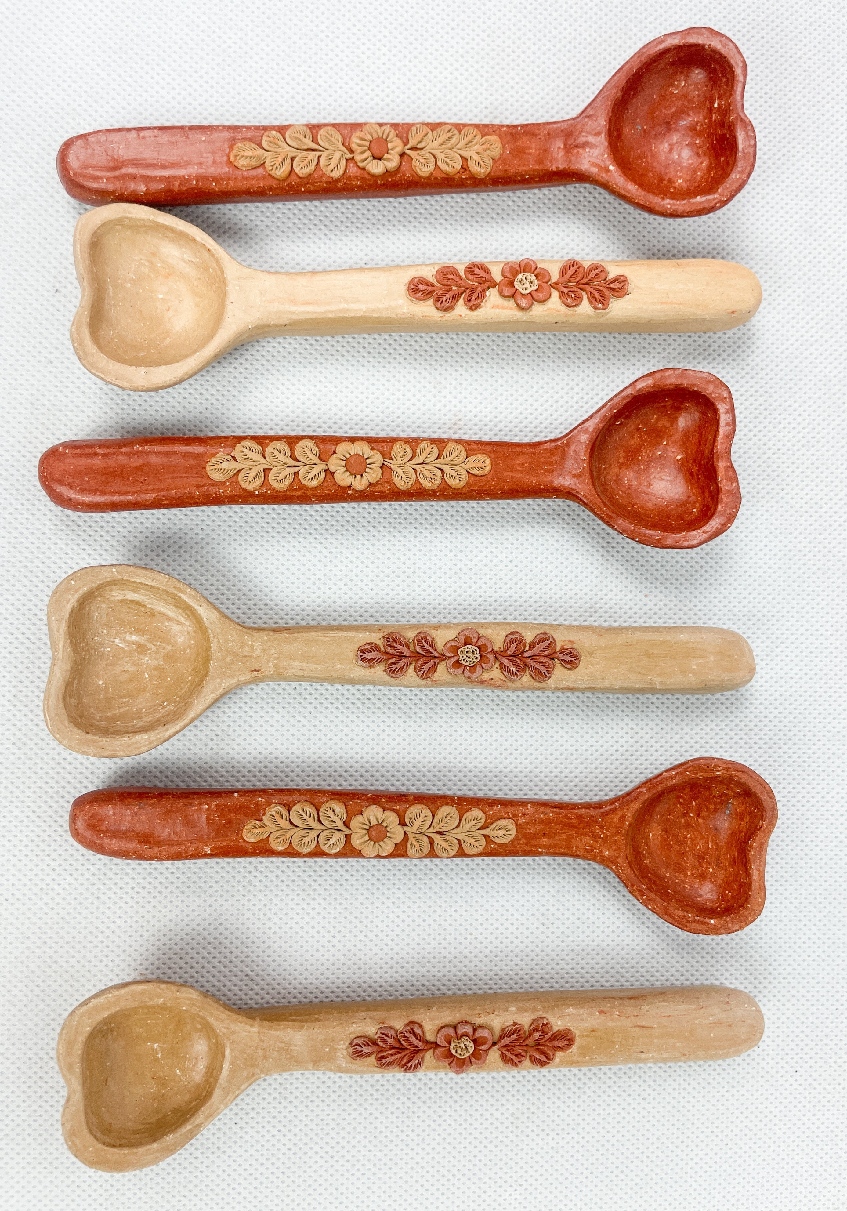Oaxaca Red Clay Heart Spoon - Cuchara Barro Corazon